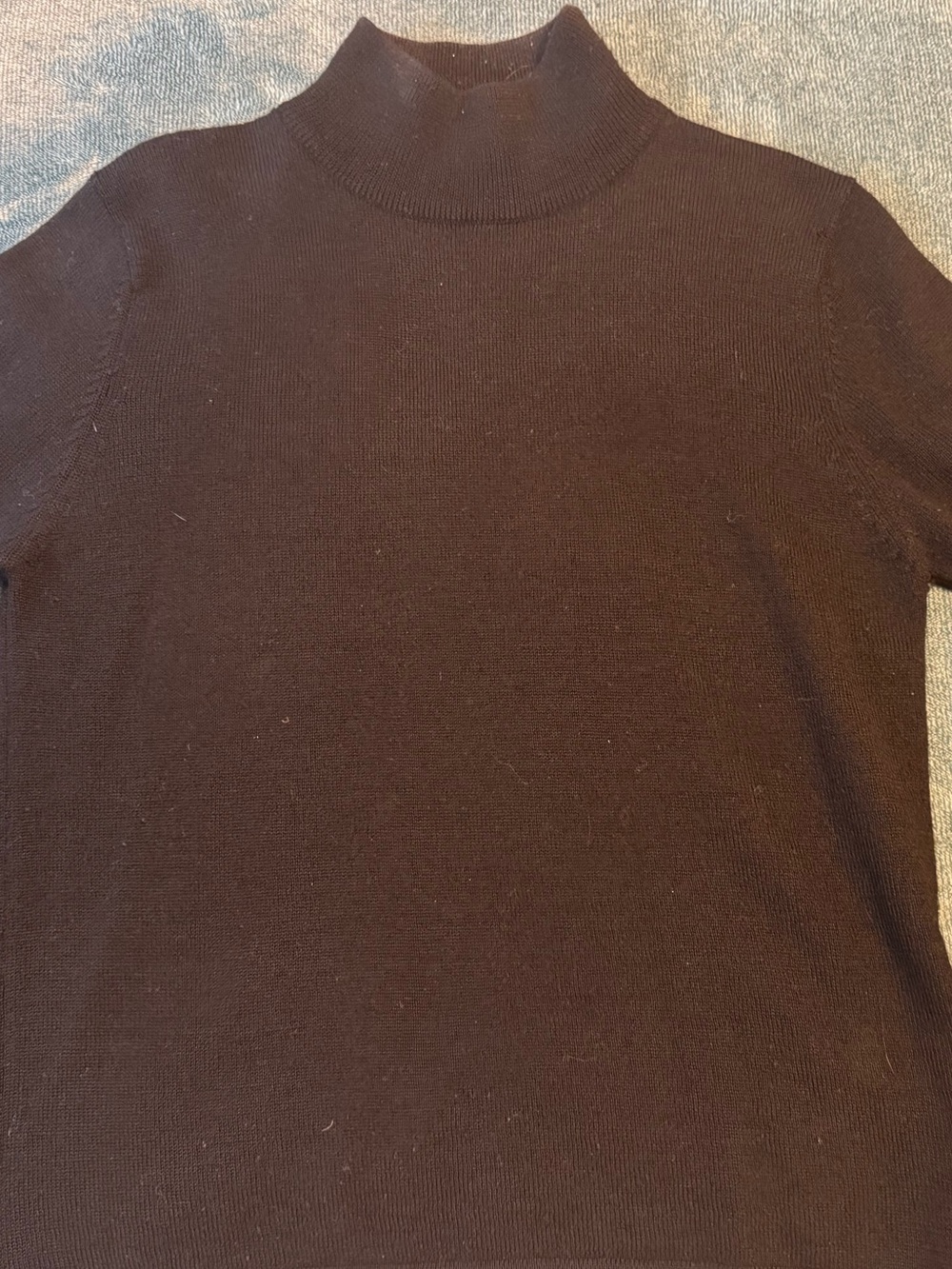 Vintage Merino Wool Black Mock Neck Sweater - Classic Knit - Picture 1 of 4